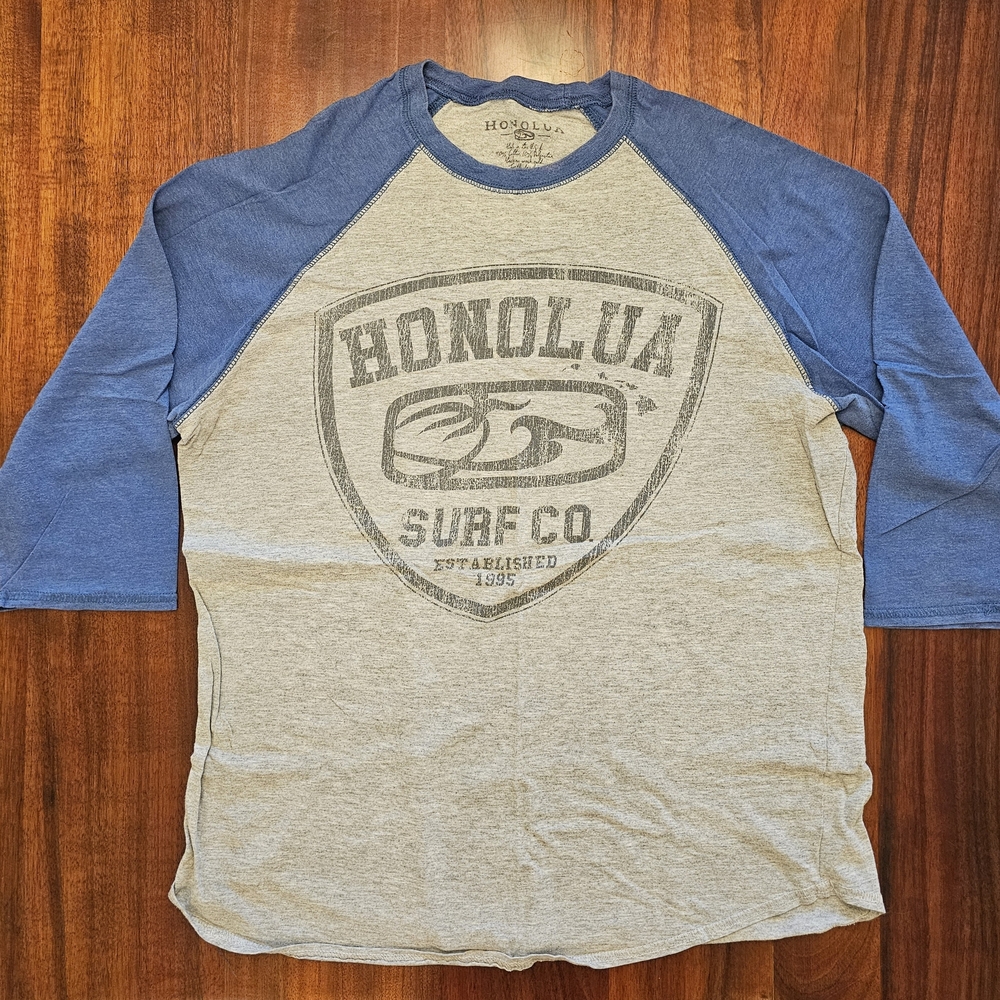 Blue and Gray Men's Long Sleeve Tee